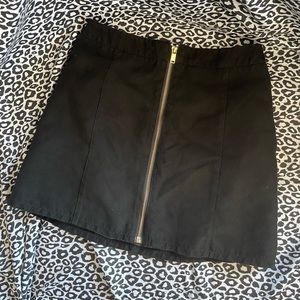 Divided Size 6 Black Suede Zip Up Skirt